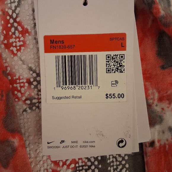 Nike Air Max90 Red And Grey Tie-Dye T-Shirt NWT Size Large FN1839-657 - Picture 6 of 7